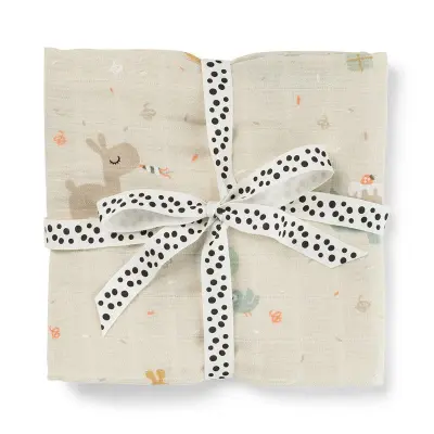 Done by Deer burp cloth 2-pack, celebration sand