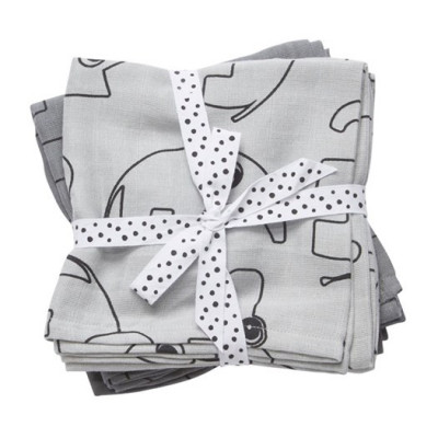 Done by Deer burp cloth 2-pack, contour grey
