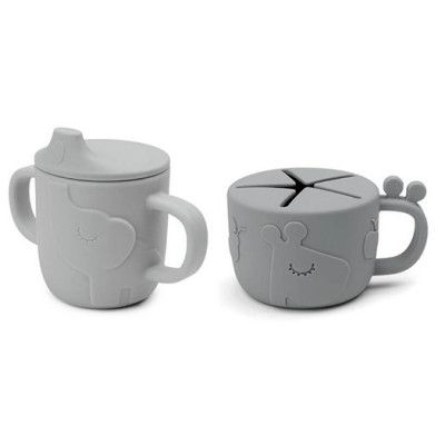 Done by Deer drickpipsmugg&snackmugg set, grå