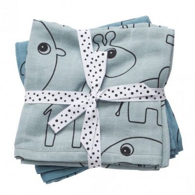 Done By Deer Muslinfilt 120x120 cm 2-pack (Ljusblå)