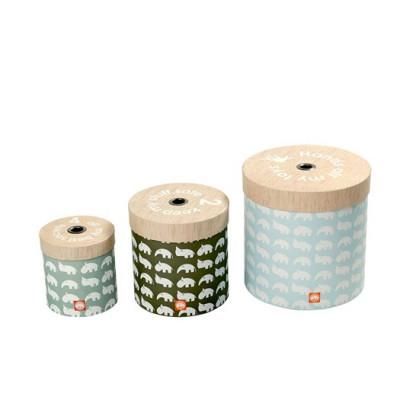 Done by Deer förvaringsaskar djur 3-pack, blå