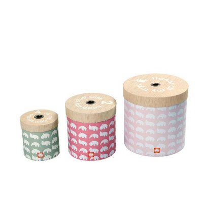 Done by Deer förvaringsaskar djur 3-pack, powder