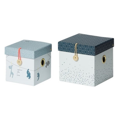 Done By Deer, Förvaringsboxar 2-pack small ljusblå
