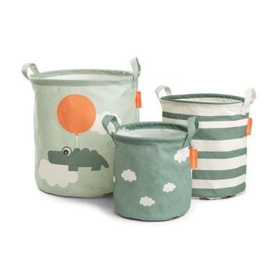 Done by Deer förvaringskorgar 3 pack Happy cloud, green
