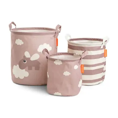 Done by Deer förvaringskorgar 3 pack Happy cloud, powder