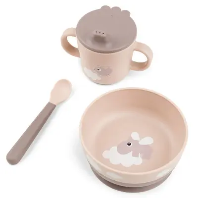 Done by Deer First Meal set Foodie, happy clouds rosa