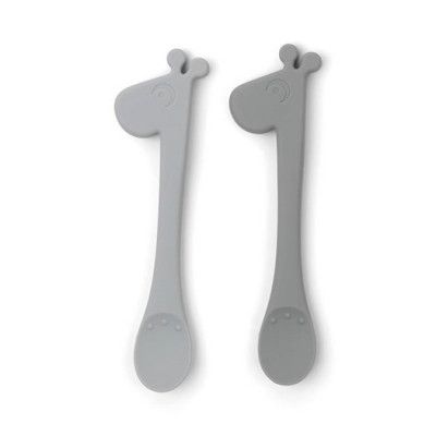 Done by Deer matningssked 2-pack Peekaboo Raffi, grå