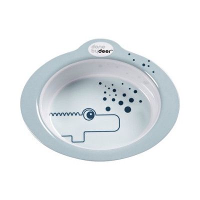 Done by Deer matskål Contour Croco anti-halk, blå