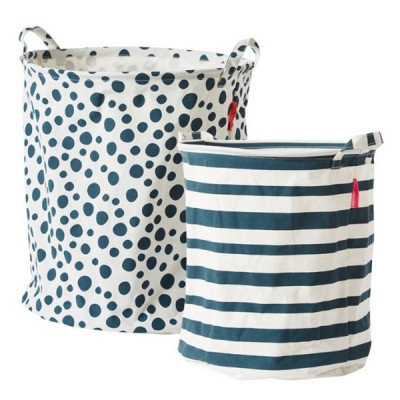 Done By Deer, Mjuk förvaringskorg 2-pack Ljusblå