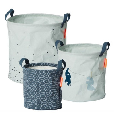 Done By Deer, Mjuk Förvaringskorg 3-pack Blå