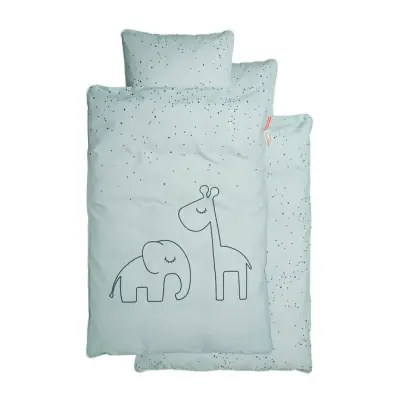 Done by Deer påslakanset Dreamy Dots vagn/vagga, blå