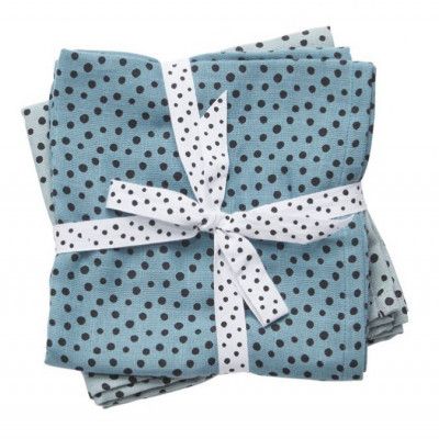 Done By Deer Prickig Muslinfilt 70x70 cm 2-pack (Ljusblå)