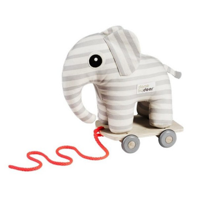 Done By Deer, Pull along - Elphee med magnet grå