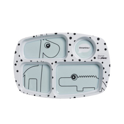 Done by Deer sektionstallrik Happy Dots, blå