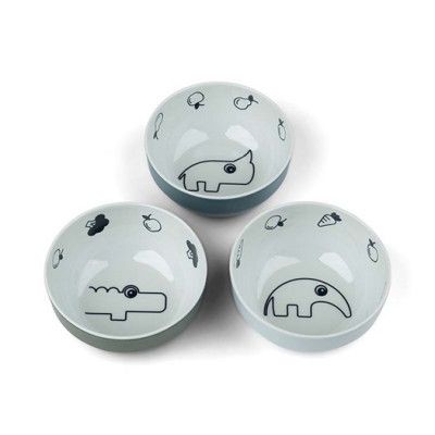 Done by Deer skål mini Yummi Deer friends 3-pack, blå