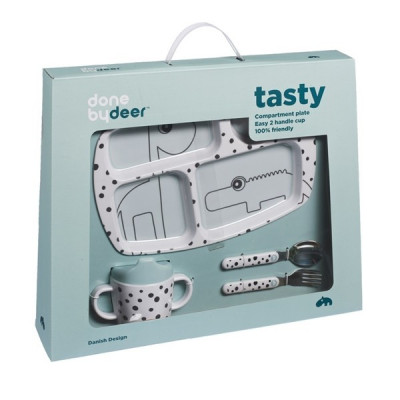 Done By Deer, Starter Melaminset - Happy dots blå