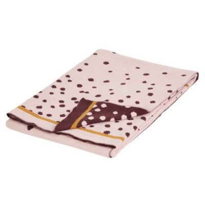 Done By Deer, Stickad Filt Happy Dots Rosa