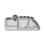 Done by Deer stick&stay snackstallrik Croco, grå