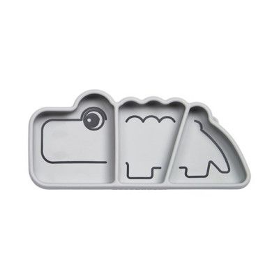 Done by Deer stick&stay snackstallrik Croco, grå