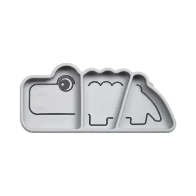 Done by Deer stick&stay snackstallrik Croco, grå