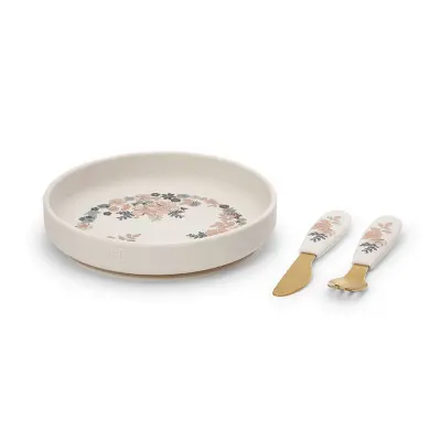 Elodie Details servis i silikon 3 delar, blue garden