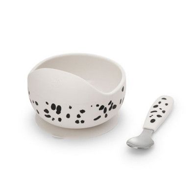 Elodie Details silikonskål med sked, dalmatian dots