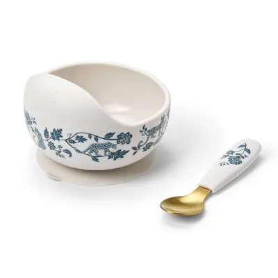 Elodie Details silikonskål med sked, Garden Leo Toile