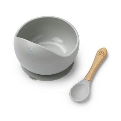 Elodie Details silikonskål med sked, mineral green