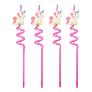 Återanvändbara Sugrör Enhörning - 4-pack