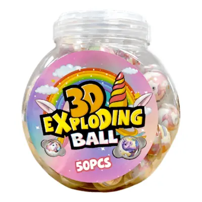 3D Unicorn Exploding Ball Storpack - 50-pack