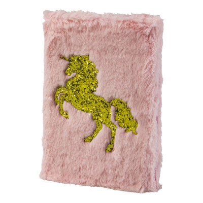 Anteckningsbok Plysch Gold Unicorn