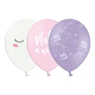 Ballonger Unicorn Vit/Rosa/Lila - 50-pack