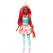 Barbie Unicorn Dreamtopia Rosa hÃ¥r med slingor