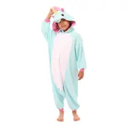 Blå Enhörning Barn Kigurumi - Small