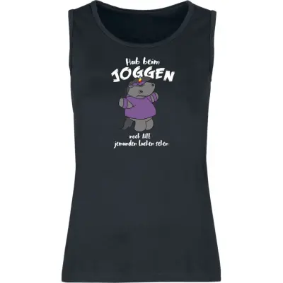 Chubby Unicorn - Enhörning Linnen - Linne - S XXL - för Dam - svart