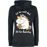 Chubby Unicorn - Enhörning Sweatshirt - Ich bin nicht dick. Ich bin flauschig. - S M - för Dam - svart