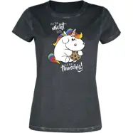 Chubby Unicorn - Enhörning T-shirt - Ich bin nicht dick. Ich bin flauschig! - S 3XL - för Dam - flerfärgad
