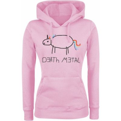 Death Metal - Enhörning Luvtröja - S XXL - för Dam - rosa