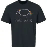 Death Metal Unicorn - Fun Oversize T-shirt - Death Metal Unicorn Oversize - S 3XL - för Herr - svart