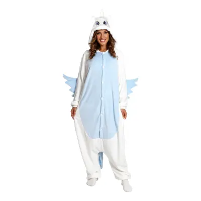 Enhörning Kigurumi Blå Maskeraddräkt - One size