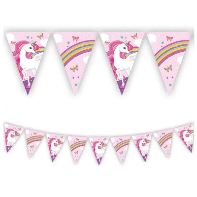 Enhörning Regnbåge Flaggbanderoll