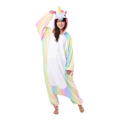 Enhörning Regnbåge Kigurumi - X-Large