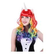 Enhörning Regnbågsfärgad Peruk - One size