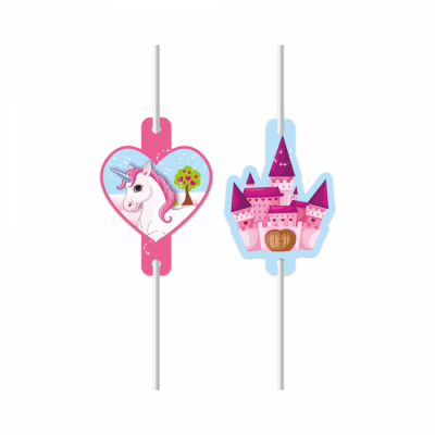 Enhörning Slott Sugrör 4-pack