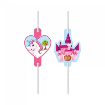 Enhörning Slott Sugrör 4-pack