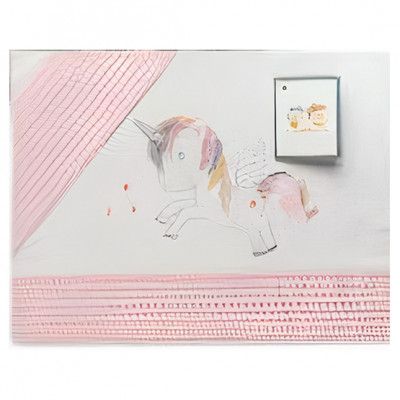 Gamberritos - Spjälskydd Unicorn 60 X 120 Cm Bomull Rosa