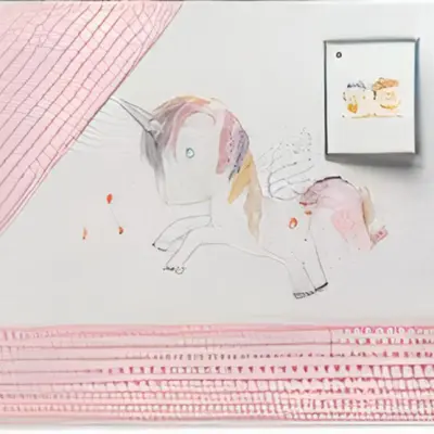 Gamberritos - Spjälskydd Unicorn 60 X 120 Cm Bomull Rosa