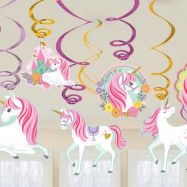 Hängande dekoration Unicorn Magic 12 delar