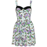 Hell Bunny - Rockabilly Kort klänning - Unicorn Dress - XS XXL - för Dam - vit/lila