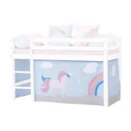 Hoppekids - Unicorn Gardin Loftsäng Semihög (half-high) Och Våningssäng 70x160 Cm